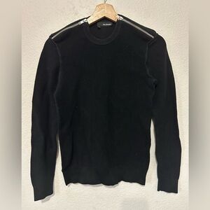 The Kooples Paris Cotton Zip Detail Knit Black Sweater-
Size Small